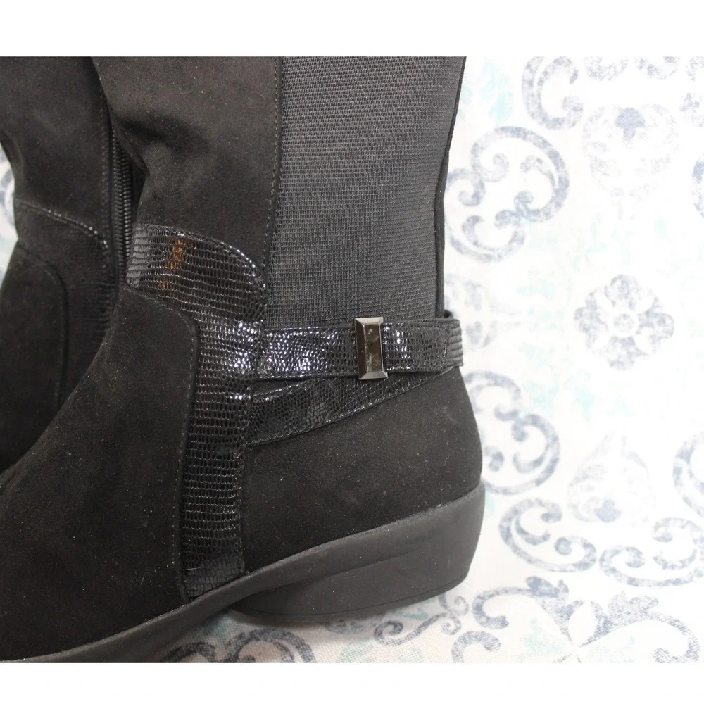 Karen Scott Black‎ Suede Stretch Tall Boots Knee High Casual Comfort Size 6